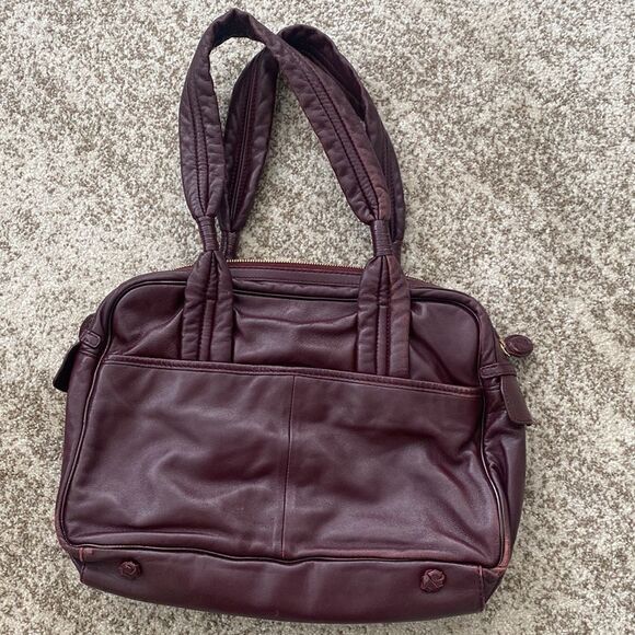Katherine Kwei Wine Leather Handbag - Picture 3 of 10